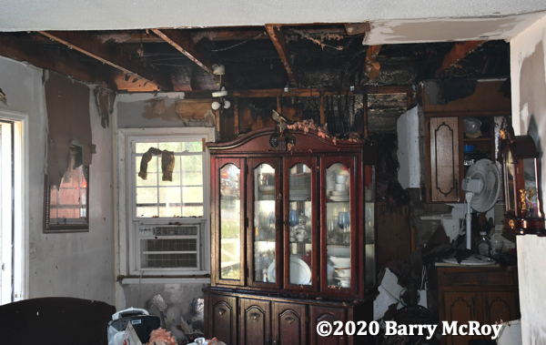 room damaged by fire