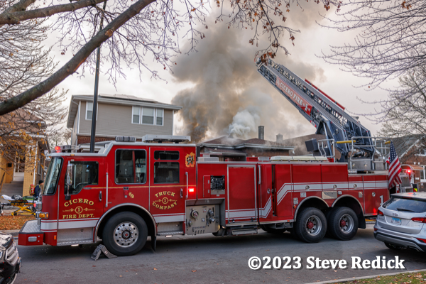 #firescenes.net; #SteveRedick; #CiceroFD; #housefire; #smoke; #firefighters; #FireTruck; #Pierce;