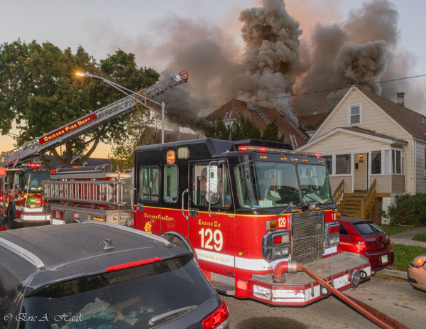 #firescenes.net; #EricHaak; #ChicagoFD; #FireTruck; #smoke; #housefire;